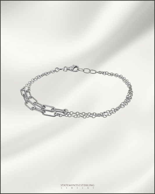 Sterling Silver Modern Link Bracelet