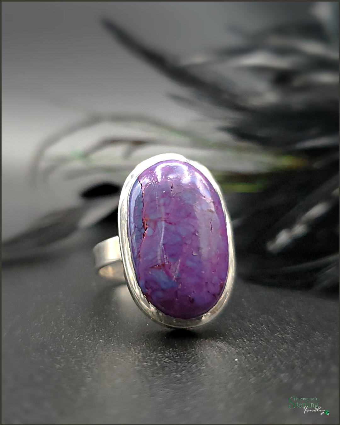 Purple Turquoise and Sterling Silver Ring