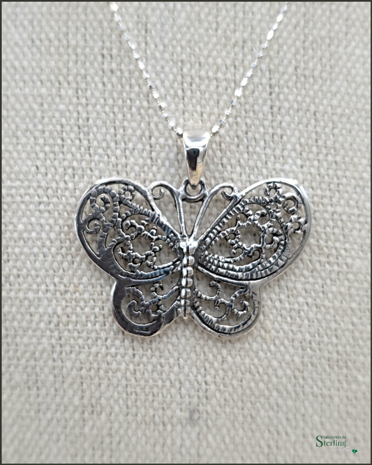 Sterling Silver Butterfly Pendant I