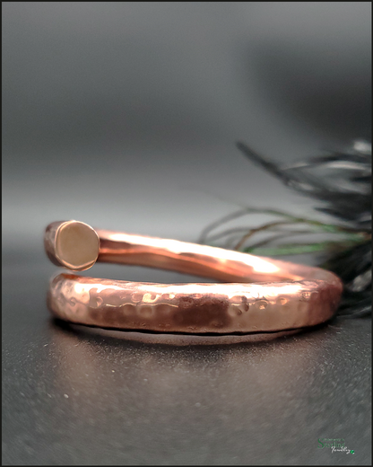 Copper Bypass Bracelet in Hammered