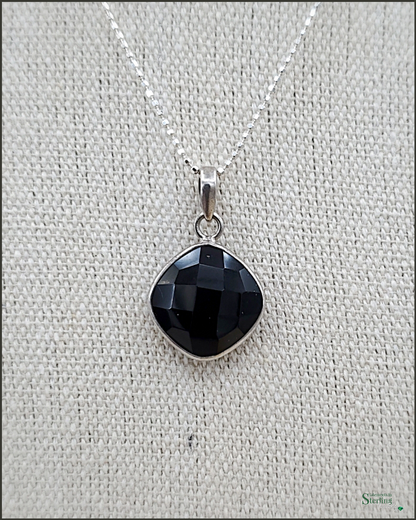 Black Onyx and Sterling Silver Pendant