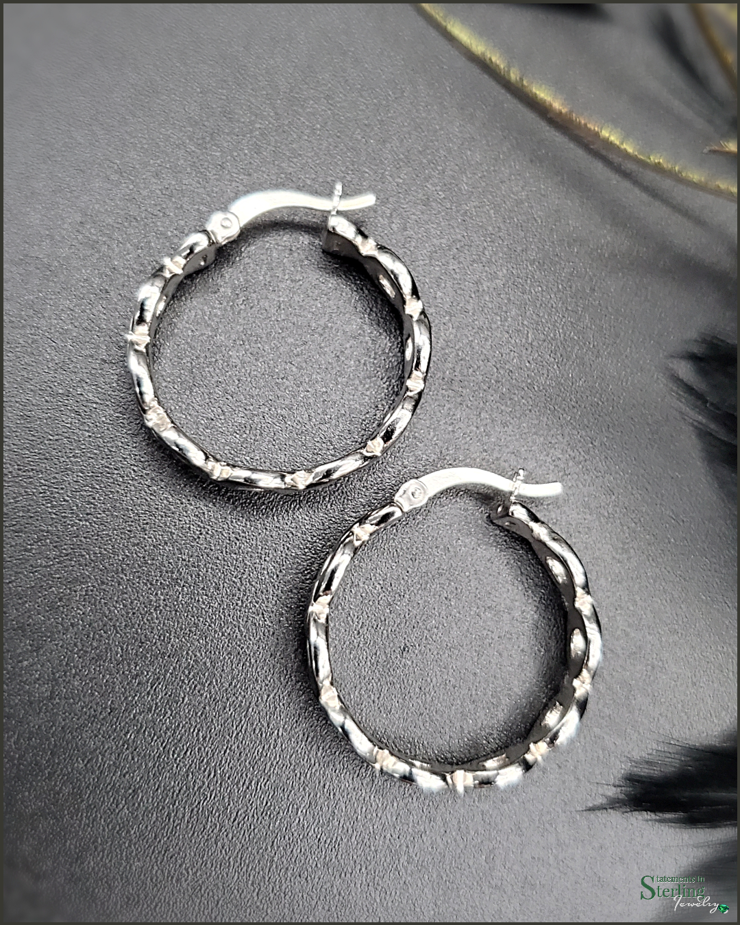 Euro Style Hoop Earrings in Polished Sterling Silver