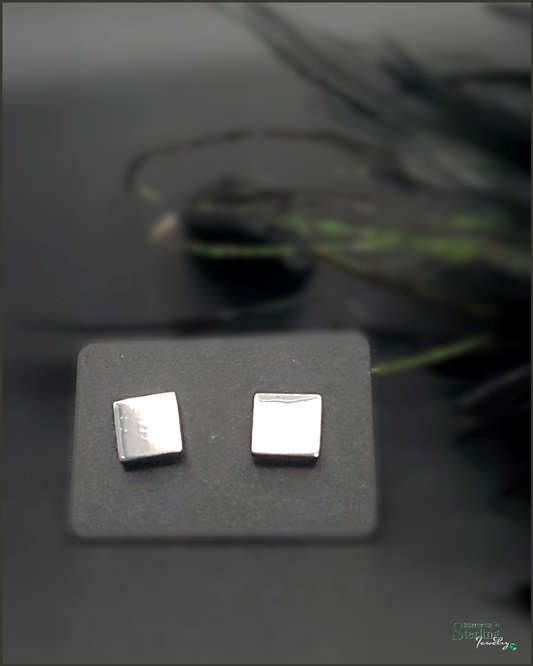 Sterling Silver Squared Stud Earrings