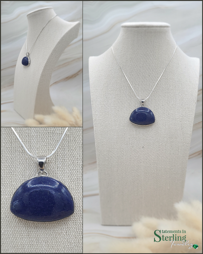 Sterling Silver and Lapis Bold Pendant