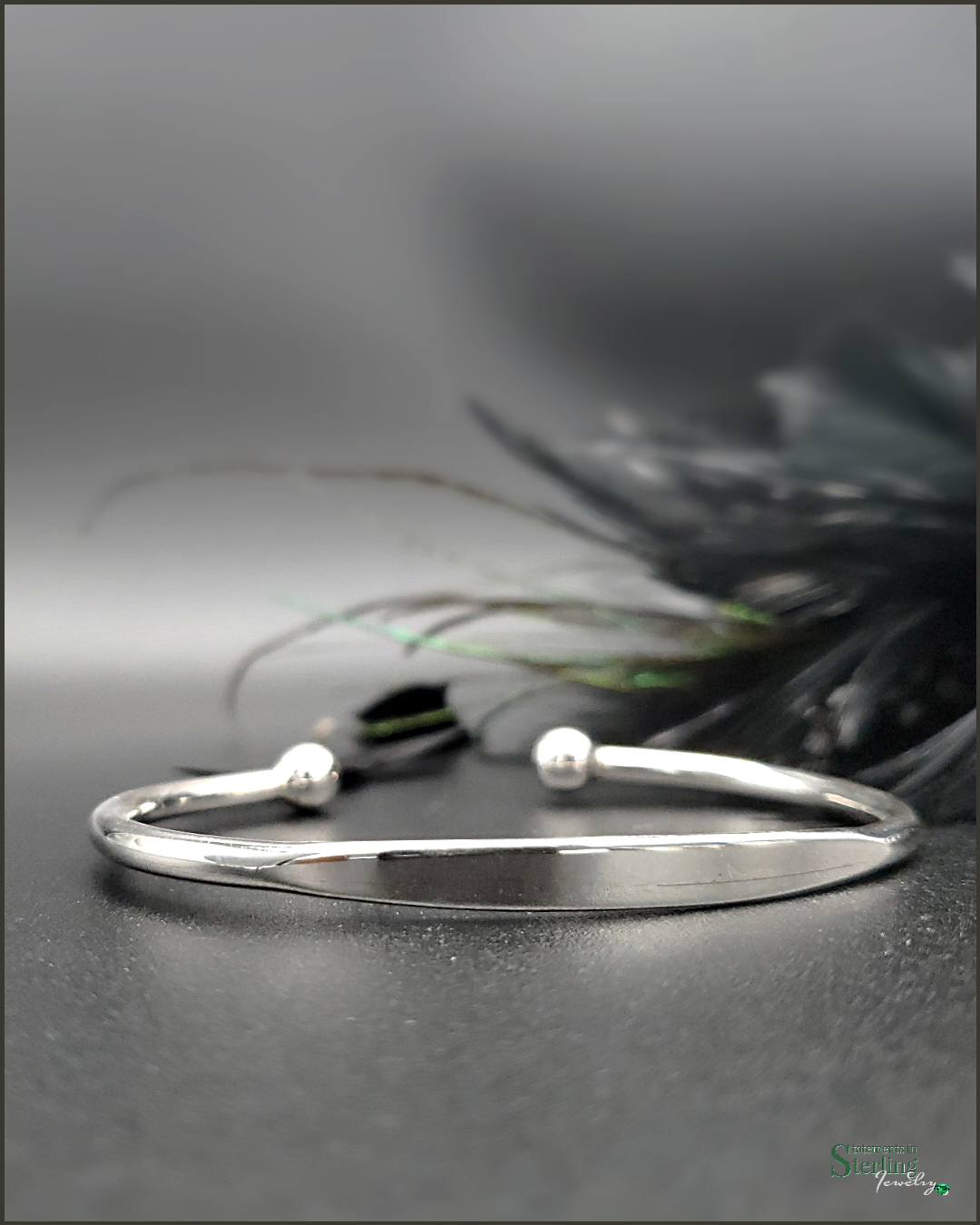 Sterling Silver Large Bead Cuff Bracelet