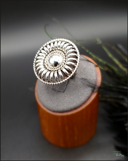 Sterling Silver Button Ring/Scarf Slide by Thomas Charley