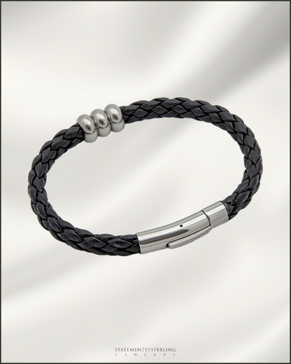 Rimanchik NORSE Bracelet in Black Leather