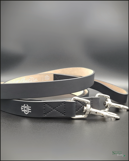 Mutt Couture Leather Dog Leash in Black