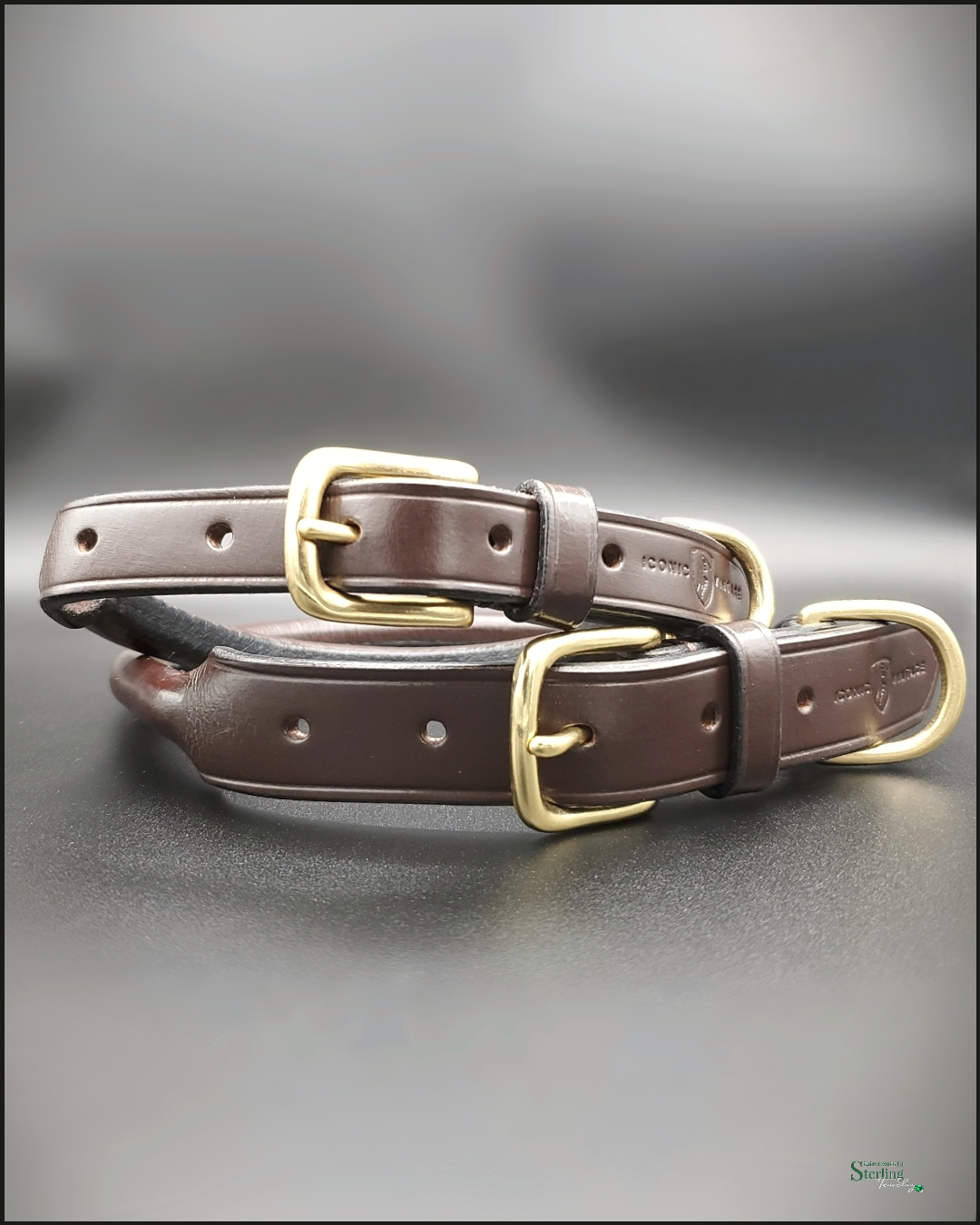 Iconic Vintage IV LUXE Handcrafted Rolled Leather Dog Collar in Dark Havana