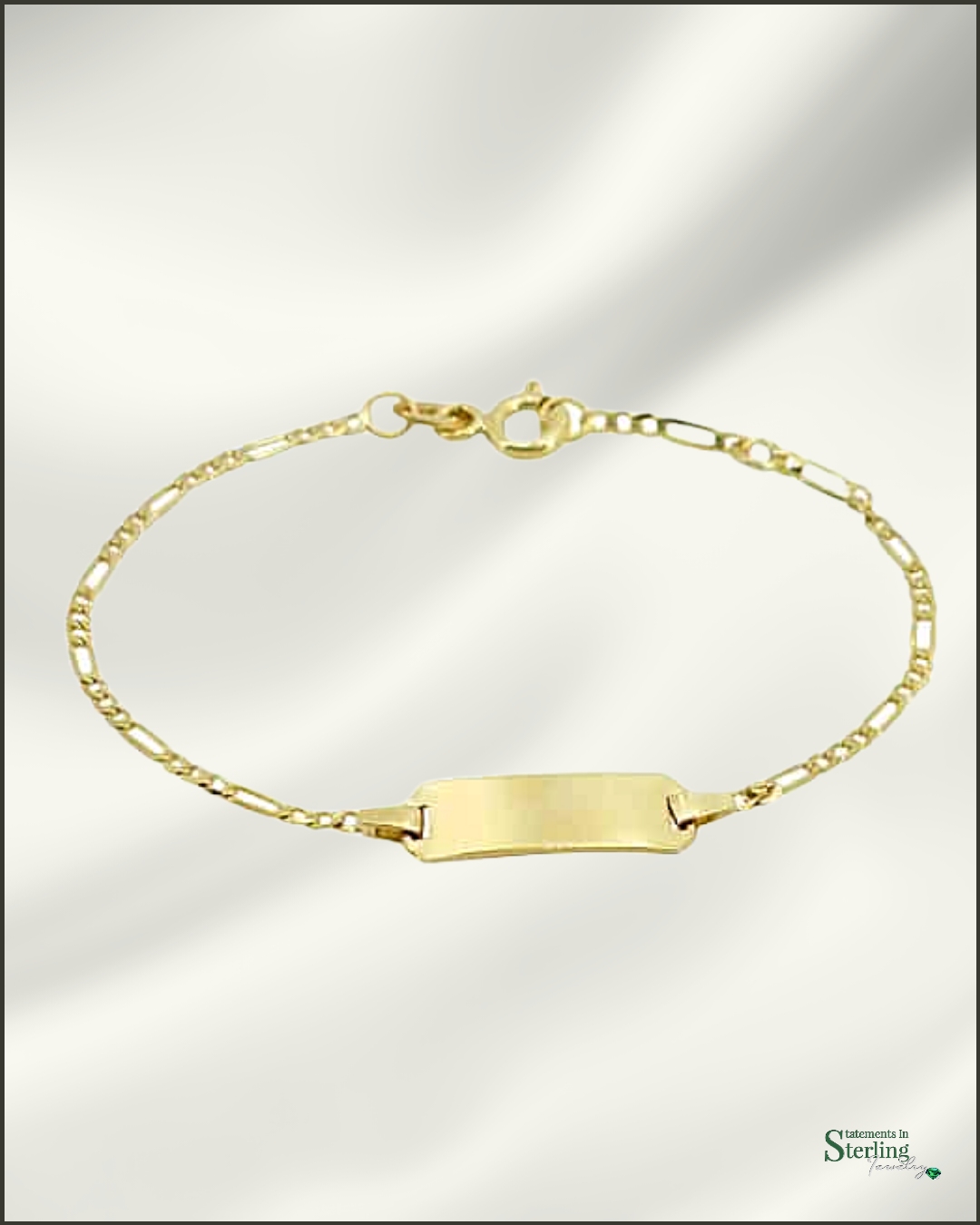 10k Yellow Gold Curb Chain Baby ID Bracelet