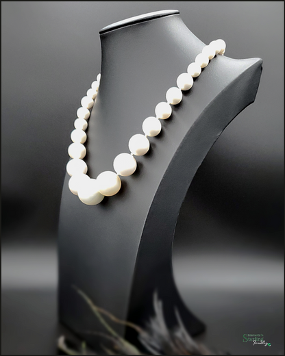 Vintage Shell Pearl and Sterling Silver Necklace