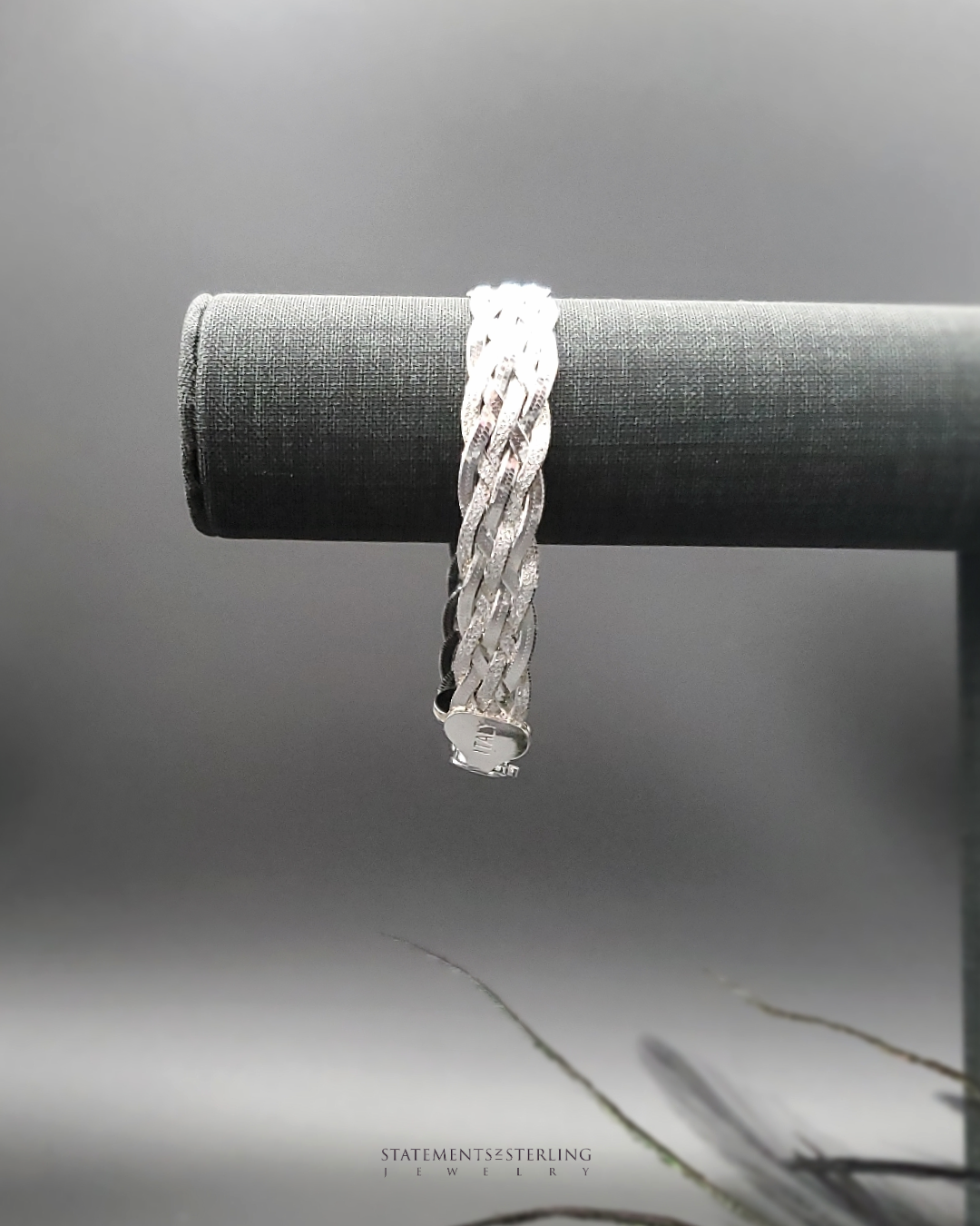 Sterling Silver Woven Diamond Cut Bracelet