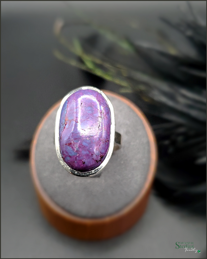 Purple Turquoise and Sterling Silver Ring