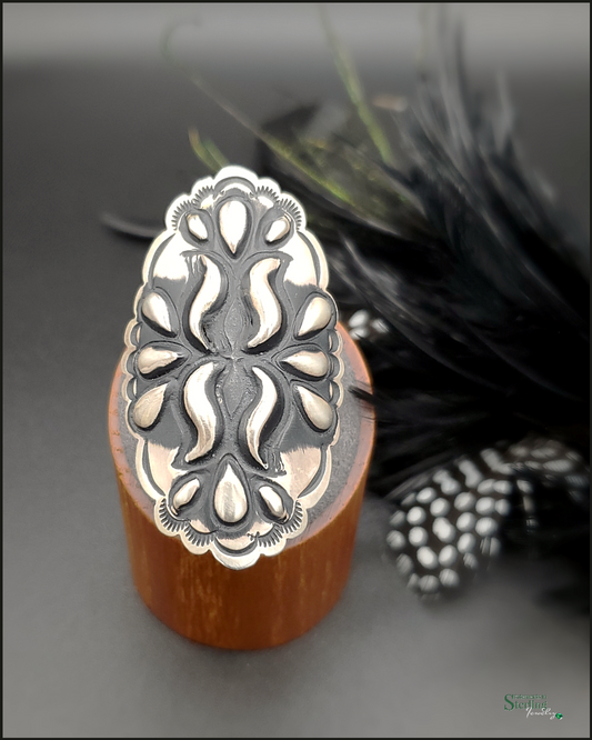 Sterling Silver Adjustable Ring/Scarf Slide I by Leander Tahe
