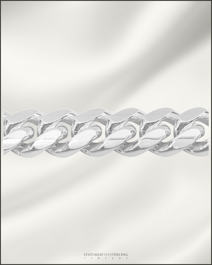 Italian Solid Sterling Silver Miami Cuban Chain - 8.5mm