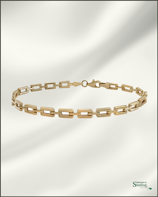 10k Gold Modern Link Bracelet