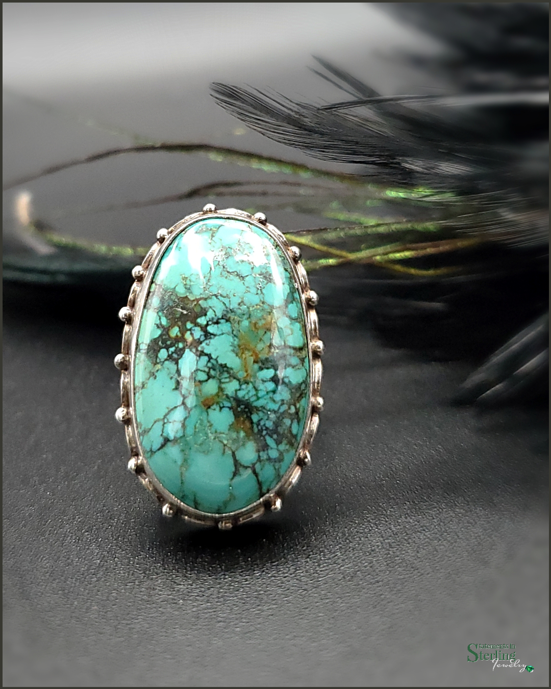 Turquoise and Sterling Silver Statement Ring