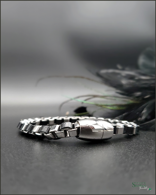 Stainless Steel and Leather Bracelet