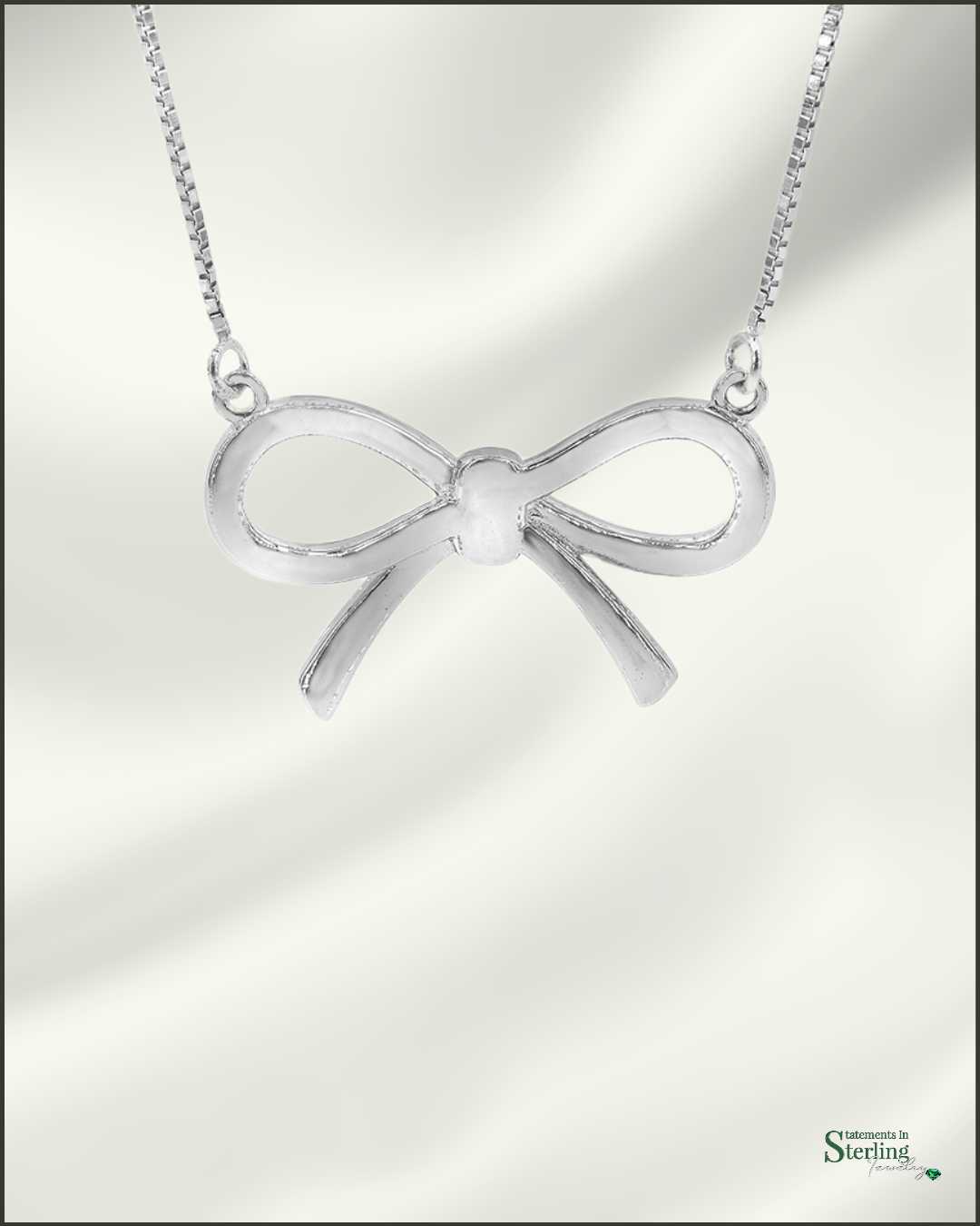 Sterling Silver Bow Necklace