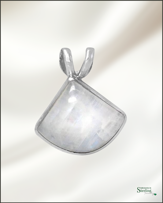 Sterling Silver Abstract Pendant in Moonstone