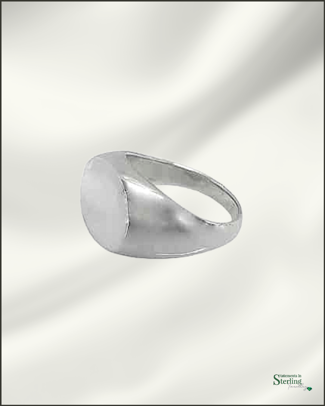 Sterling Silver Men's Modern Signet Ring