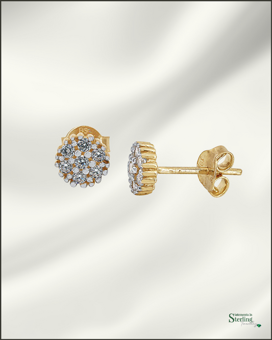 10k Gold Cubic Zirconia Stud Earrings