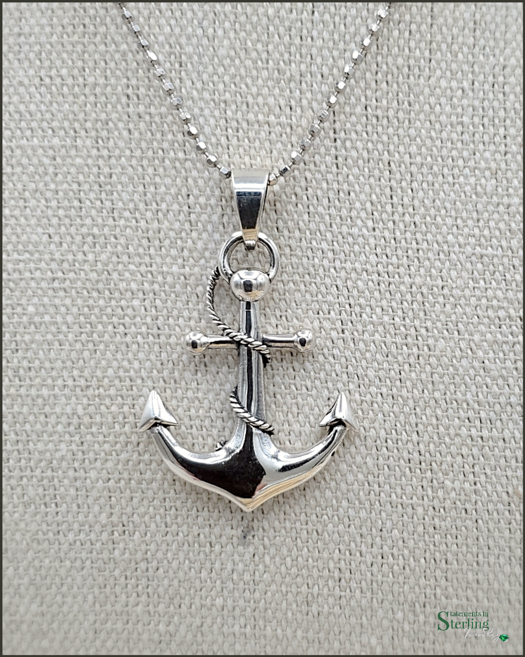 Sterling Silver Anchor Pendant