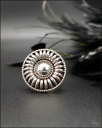 Sterling Silver Button Ring/Scarf Slide by Thomas Charley