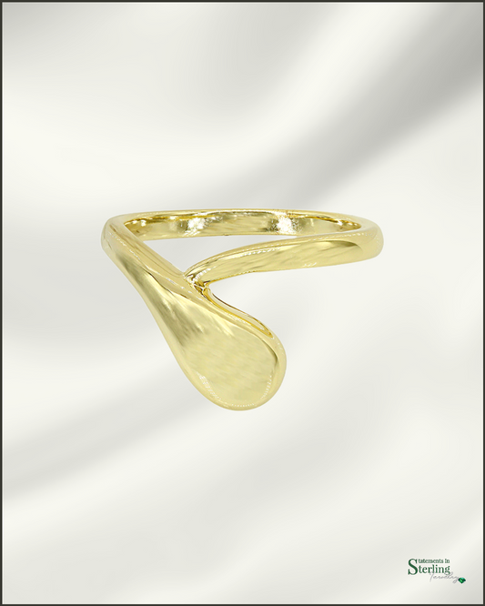 Sterling Silver Teardrop Ring in Gold