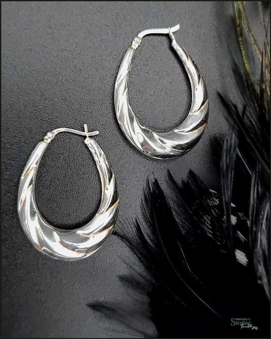 Sterling Silver Italian Classic Hoops