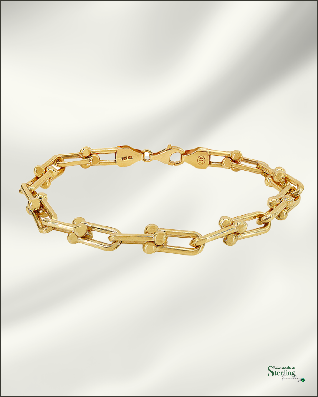 10k Gold U Link Hardware Bracelet