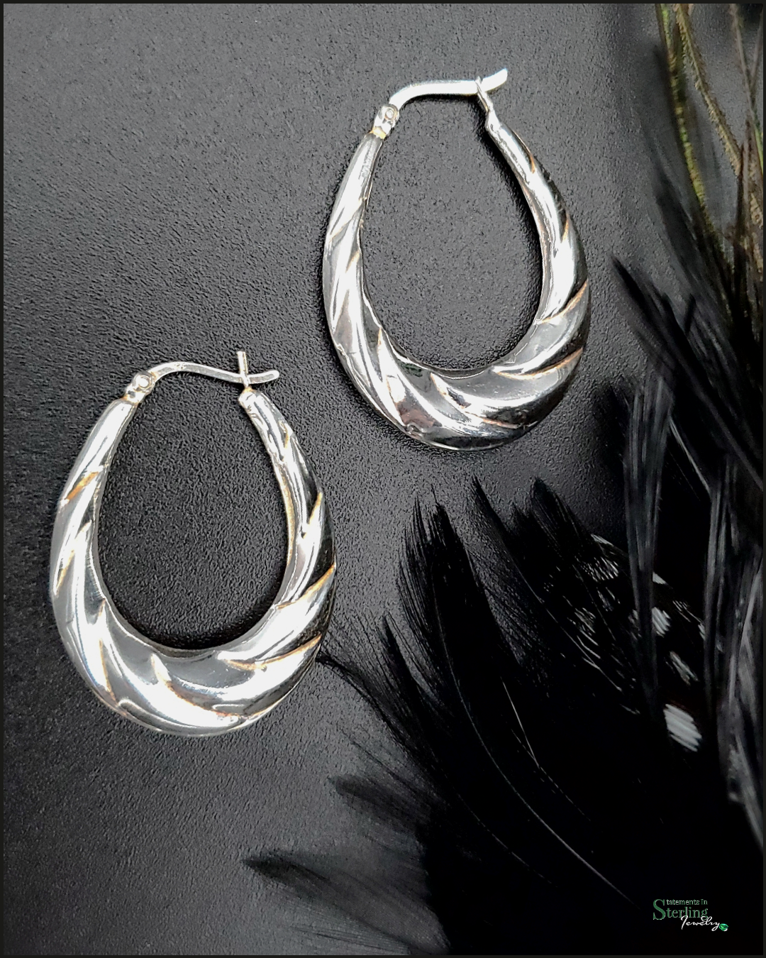Sterling Silver Italian Classic  Hoops