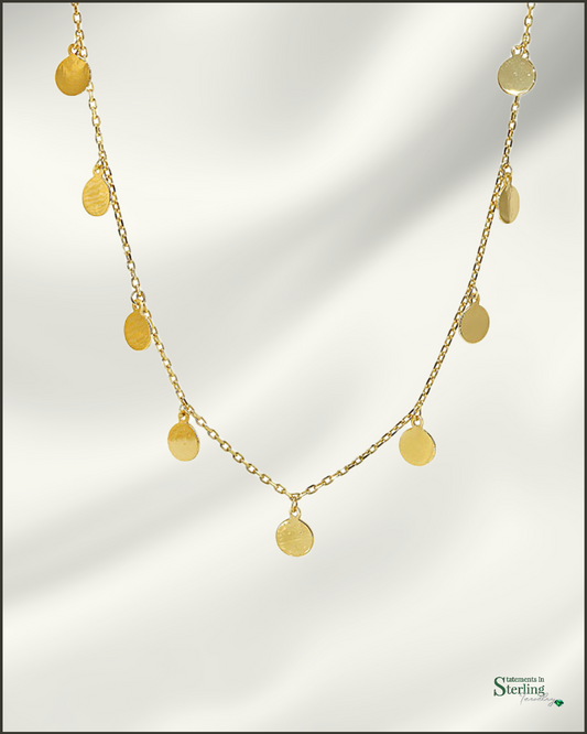 10k Gold Disc Charm Necklace