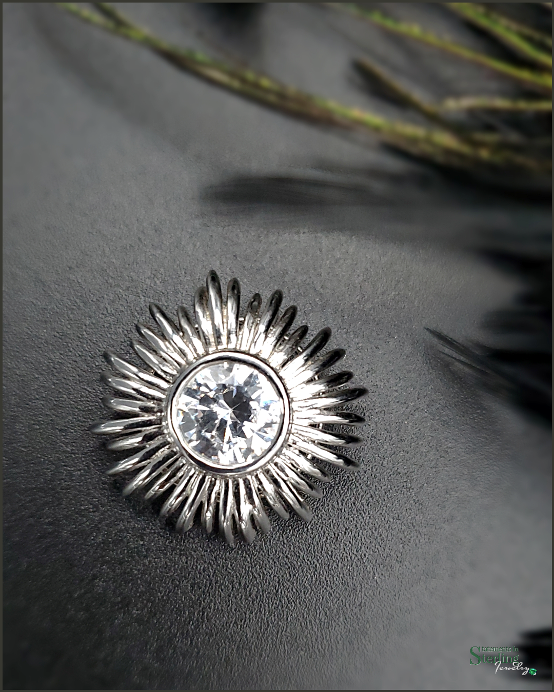 Vintage Sterling Silver Sunburst Pendant