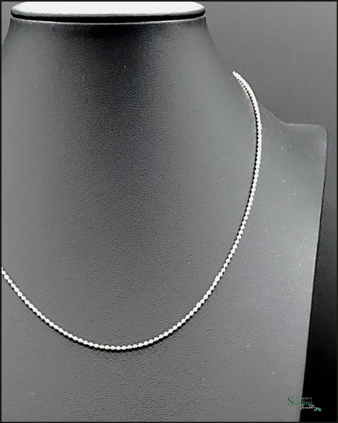 Diamond Cut Sterling Silver Beaded Chain in Oxidized