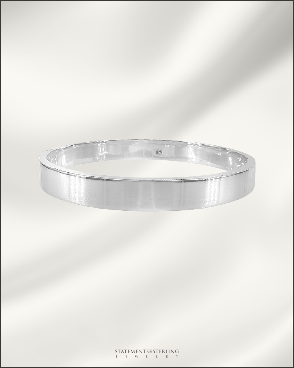 Italian Crafted Men's Sterling Silver Bangle Bracelet