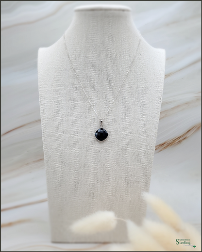 Black Onyx and Sterling Silver Pendant