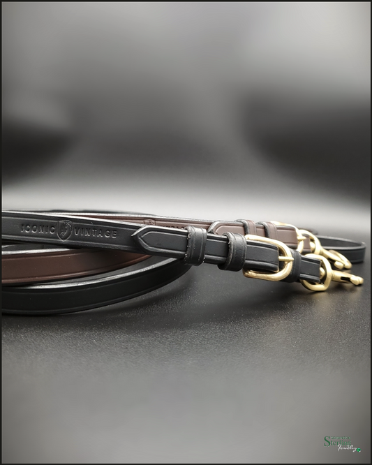 Iconic Vintage IV LUXE Handcrafted Leather Dog Leash in Dark Havana