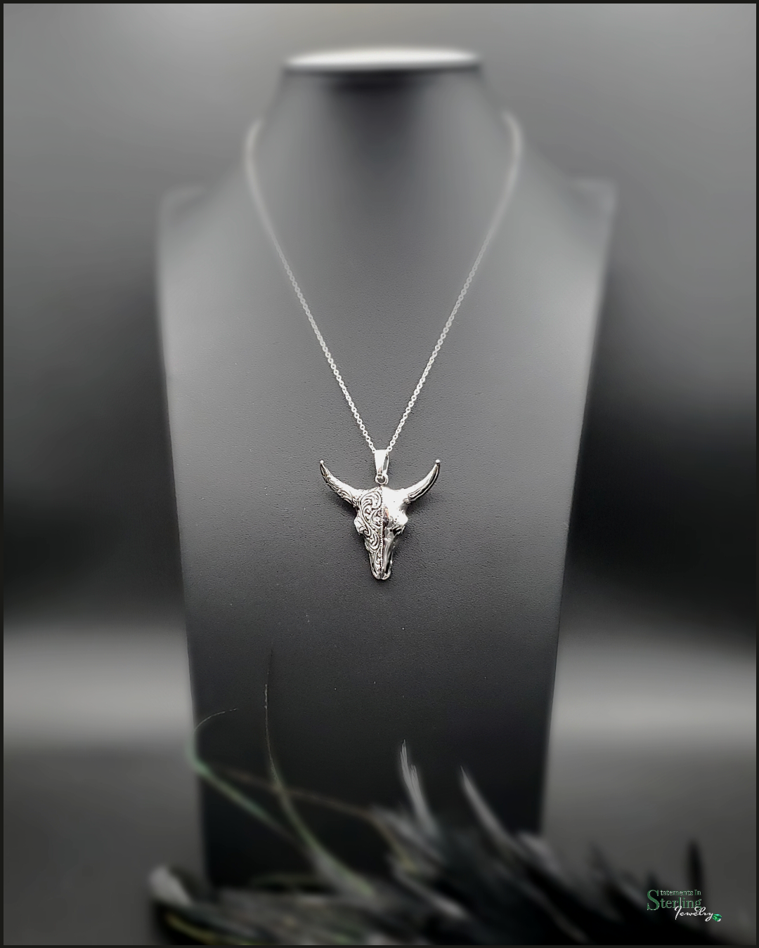 Sterling Silver Ox Skull Pendant