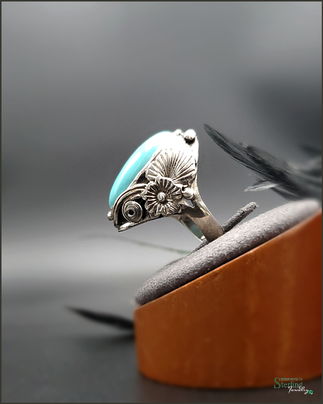 Turquoise and Sterling Silver Southwest Ring