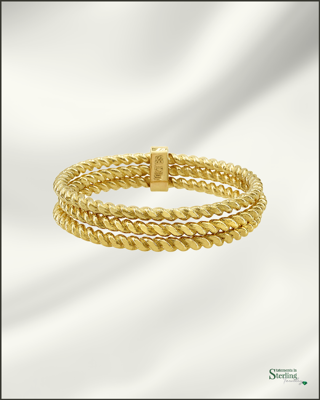 10k Gold Cable Ring Set