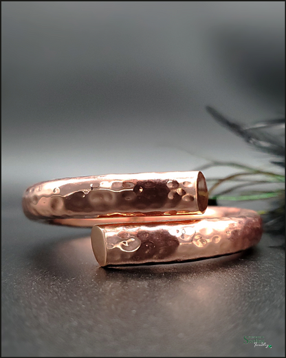 Copper Bypass Bracelet in Hammered