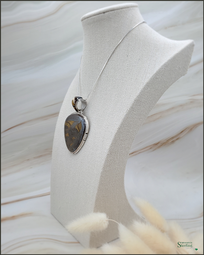 Tiger Eye Southwest Pendant with Gemstone Inlay