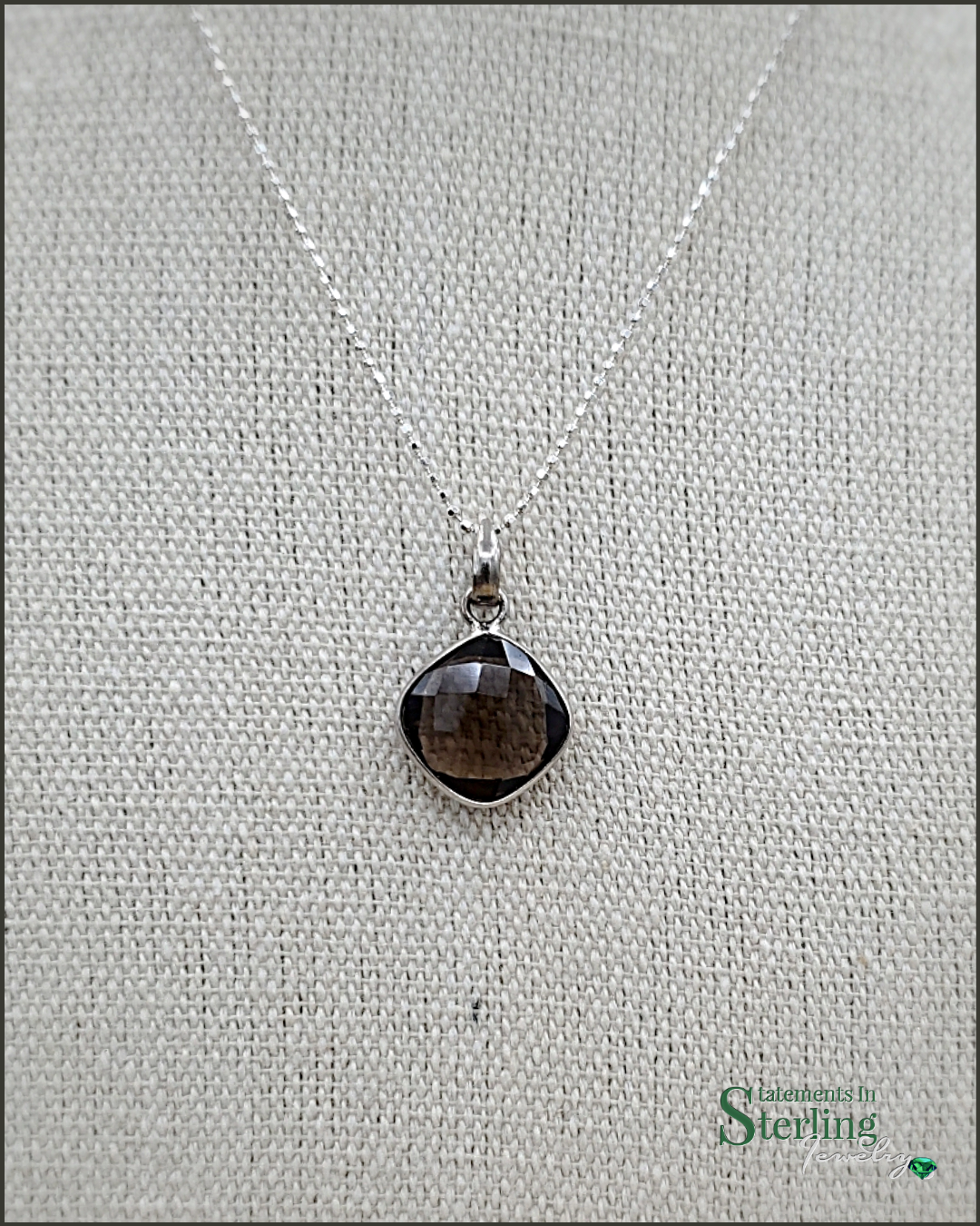 Smoky Quartz and Sterling Silver Pendant