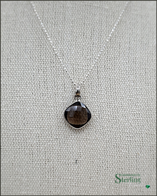 Smoky Quartz and Sterling Silver Pendant