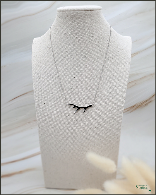 Sterling Silver Antler Necklace