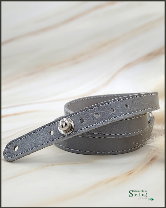 Rimanchik TWIST Leather Bracelet in Grey