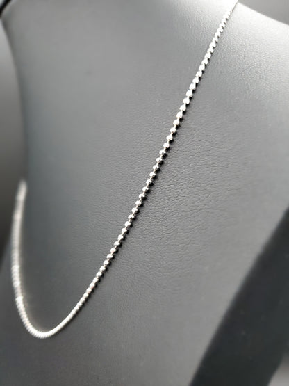 Diamond Cut Sterling Silver Beaded Chain in Oxidized