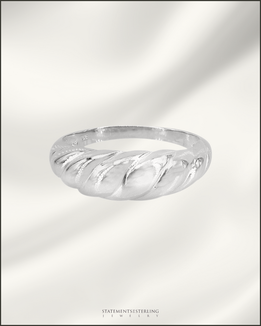 Sterling Silver Twisted Dome Ring