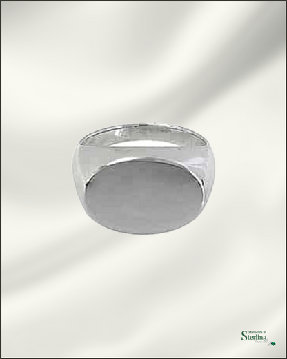 Sterling Silver Men's Modern Signet Ring